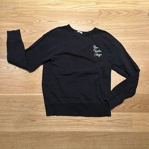 Hiro Clark “Bien Venidos Amigos” long-sleeve crew neck sweatshirt (sizeM, black)